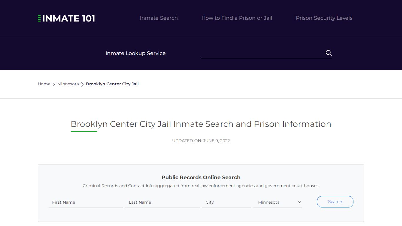 Brooklyn Center City Jail Inmate Search, Visitation, Phone ...