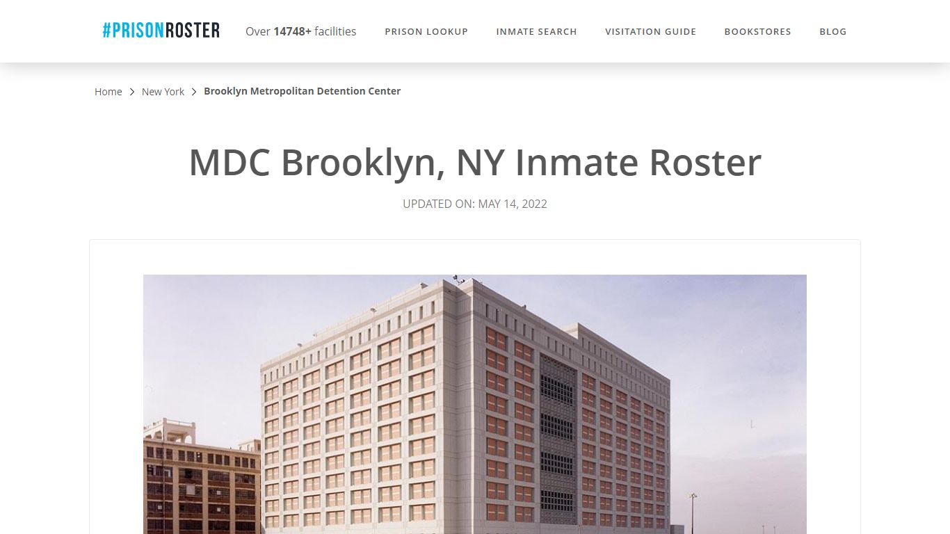 MDC Brooklyn, NY Inmate Roster