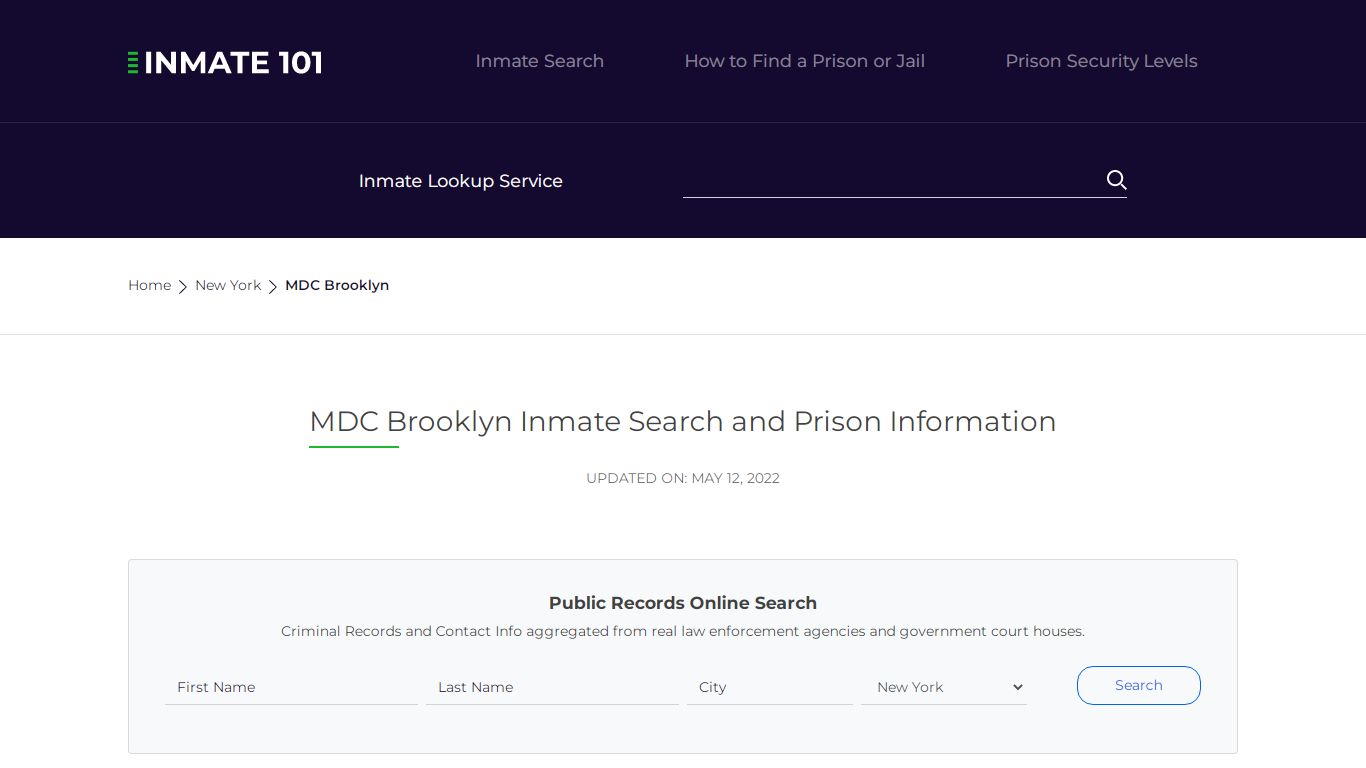 MDC Brooklyn Inmate Search | Lookup | Roster